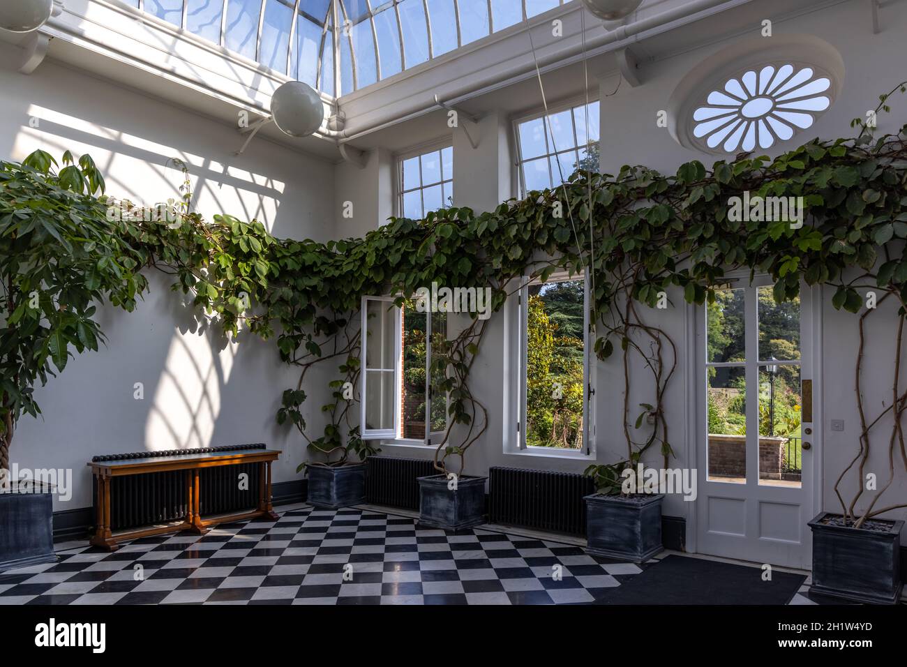 Der Wintergarten im York House Twickenham, England, das derzeit als Rathaus des Londoner Stadtbezirks Richmond upon Thames dient. Stockfoto