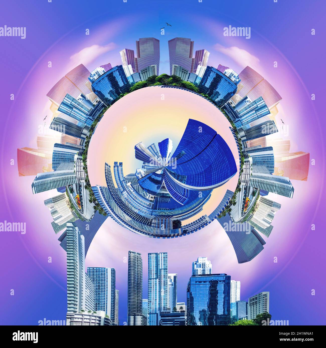 Collage über Miami, Florida, Vereinigte Staaten von Amerika. Es ist ein weltberühmter Reiseort. Stockfoto