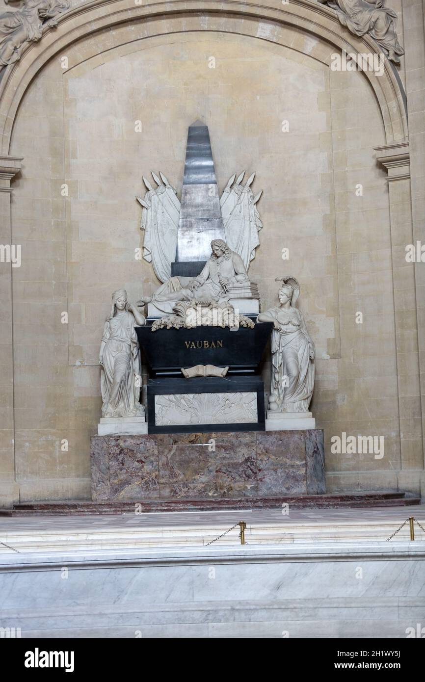 Paris - Die Nationale Residenz der Invaliden. Der Marschall Vauban Grab Stockfoto