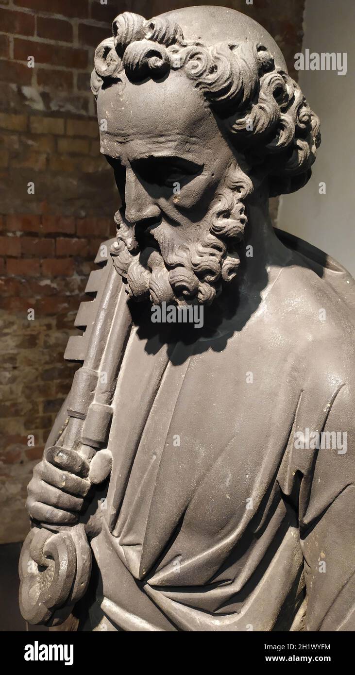 Mahnmal St. Nikolai Sant Peter Skulptur, Hamburg, Deutschland. Hochwertige Fotos Stockfoto