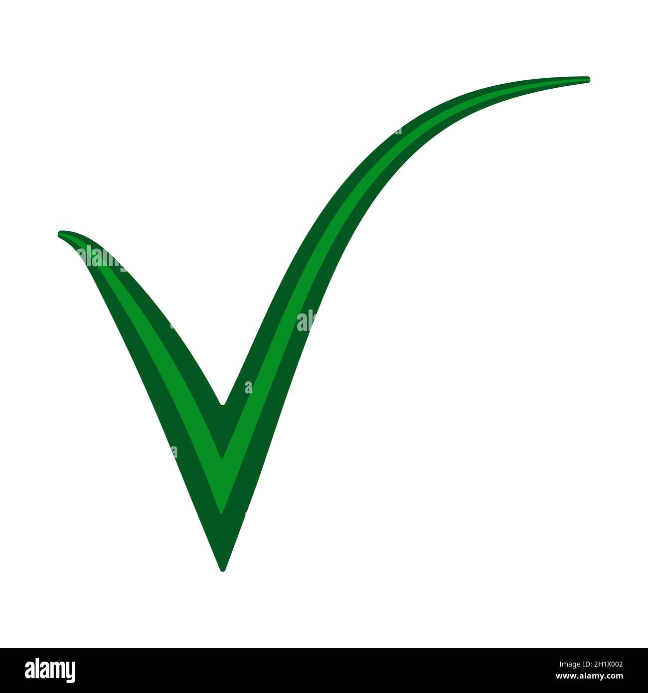Doppeltes grünes Häkchen Bestätigungszeichen für die Genehmigung, Prüfzeichen, Abbildung des Bestandes Stock Vektor