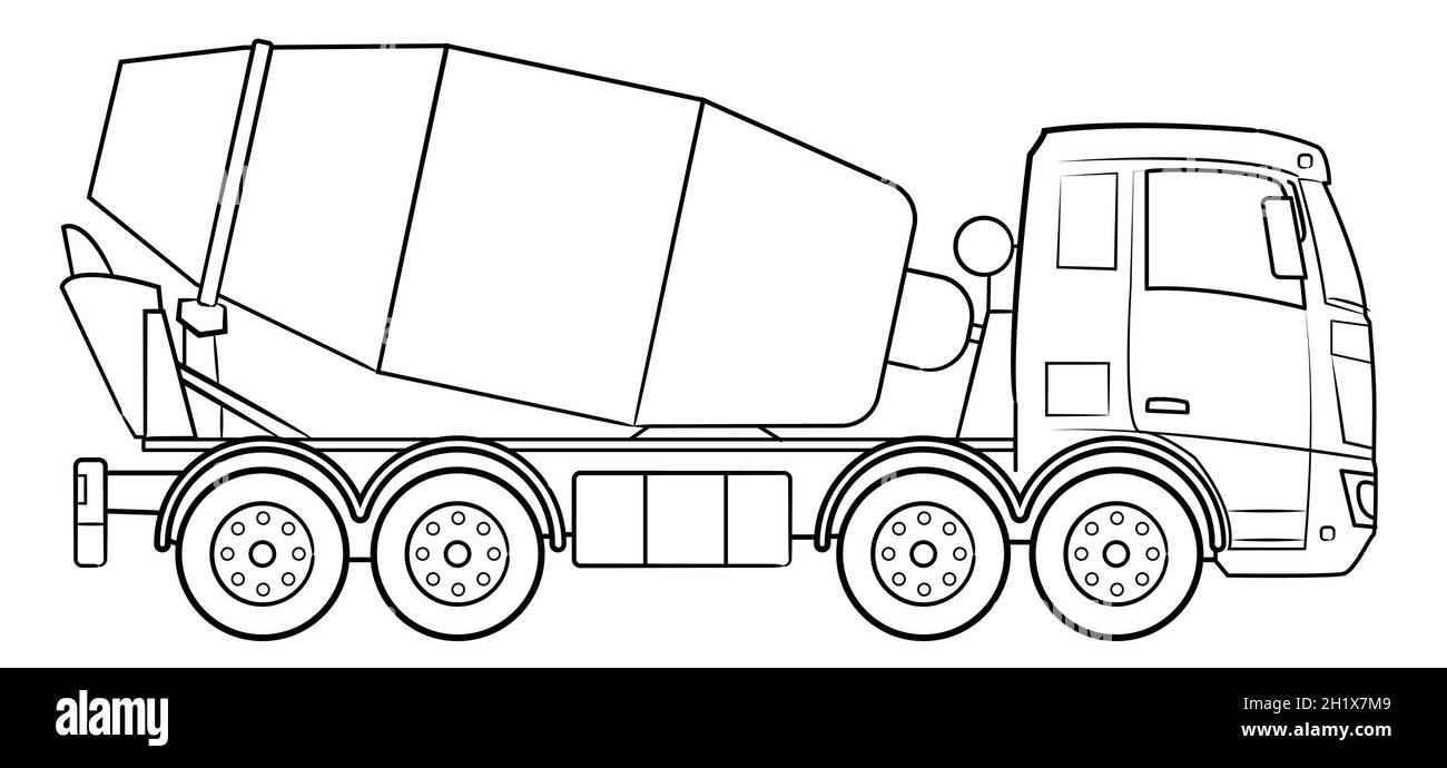 Betonmischer LKW - Vektorgrafik. Stock Vektor