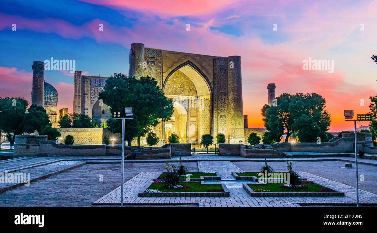 Bibi-Khanym Moschee in Samarkand, Usbekistan. Stockfoto