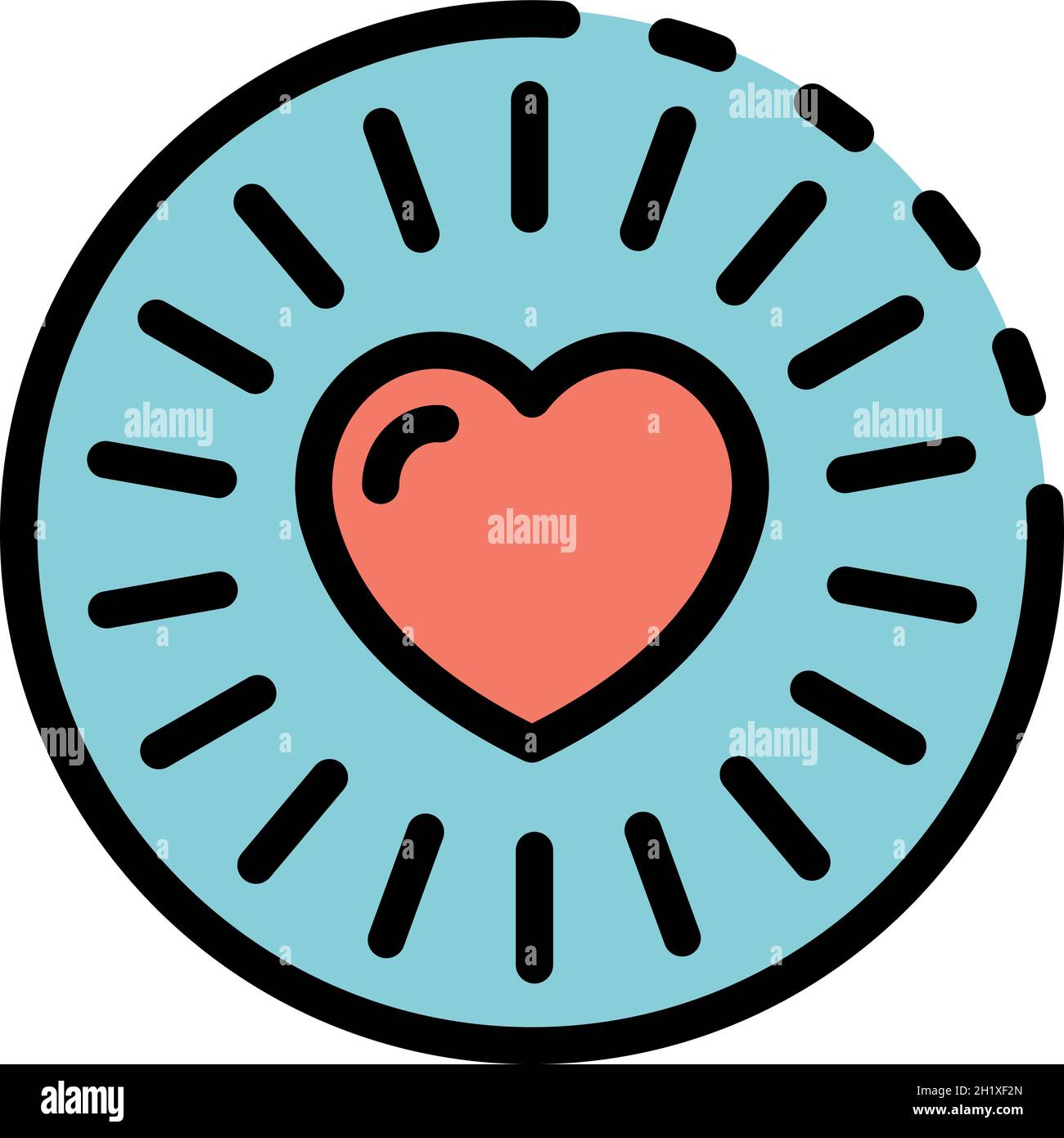 „Freunde, Sonne, Liebe“-Symbol. Umriss Freunde Sonne Liebe Vektor-Symbol Farbe flach isoliert Stock Vektor
