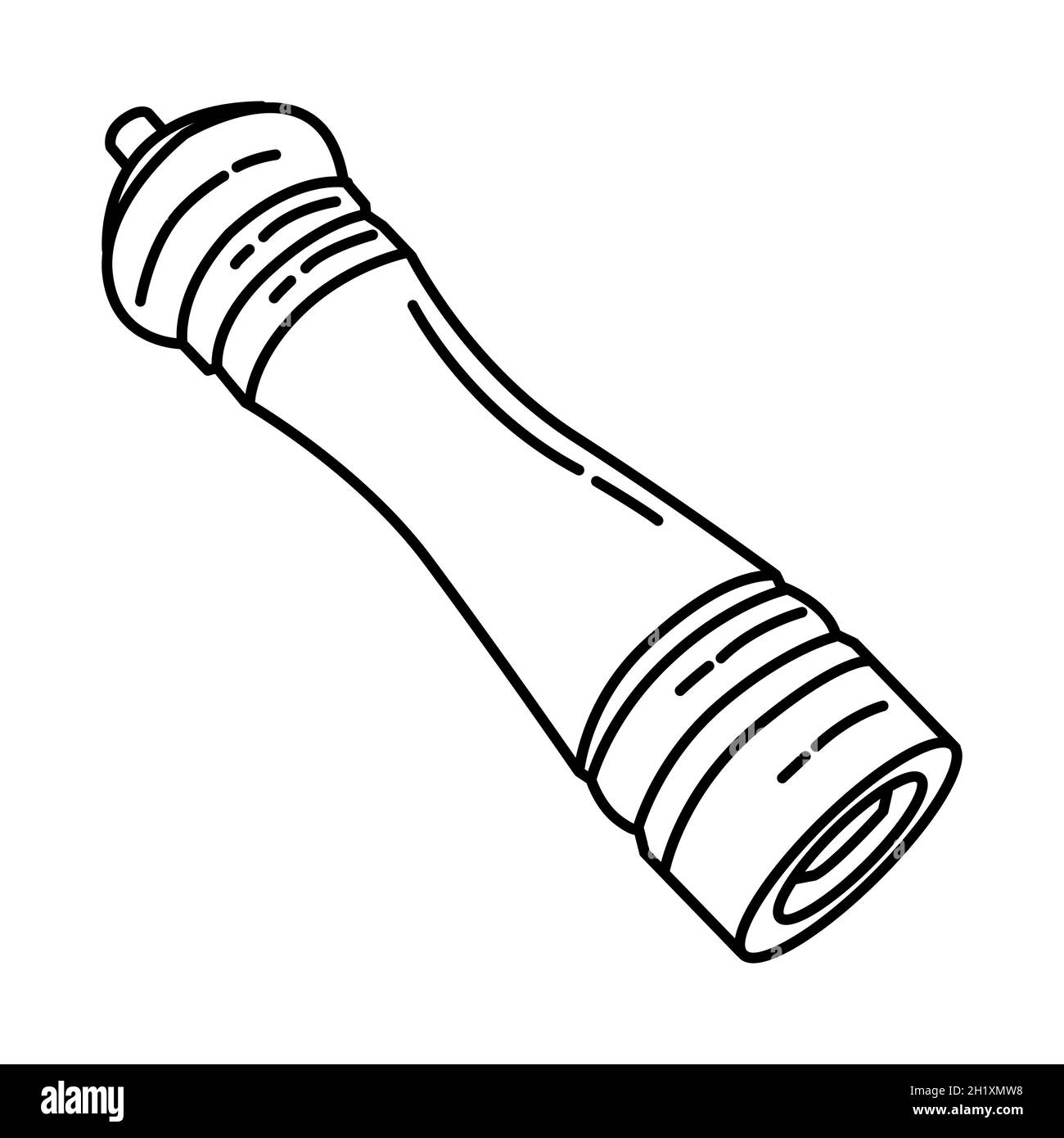 Pfeffermühle Teil von Kochzubehör und Gerät Handgezeichnete Icon Set Vektor. Stock Vektor