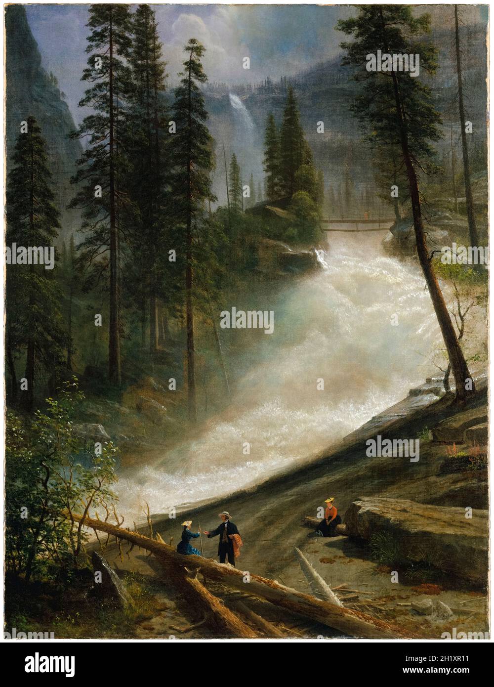Albert Bierstadt, Landschaftsmalerei, Nevada Falls, Yosemite, 1872-1873 Stockfoto