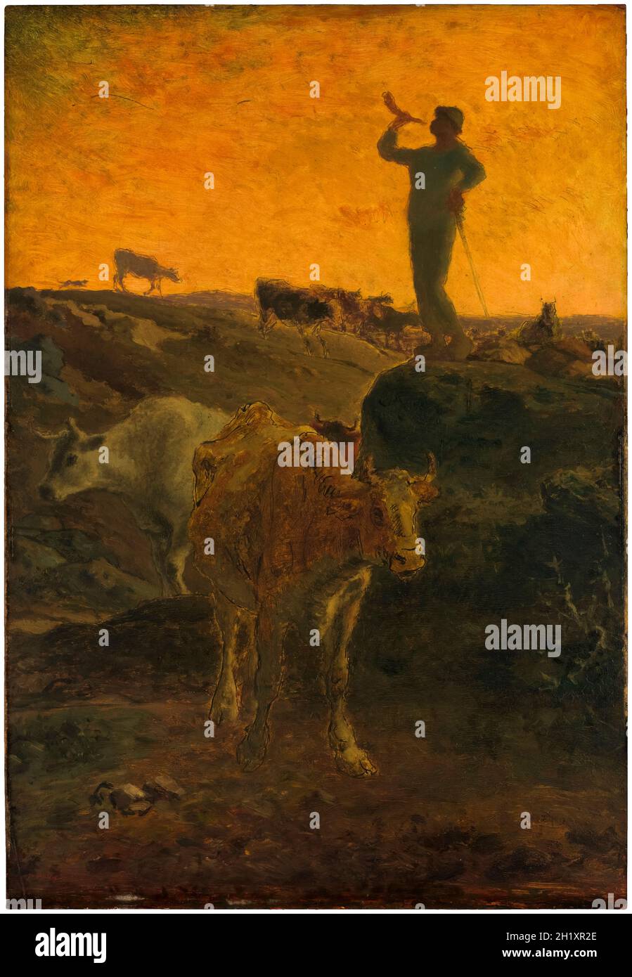 Jean Francois Millet, Calling the Cows Home, Malerei, um 1872 Stockfoto