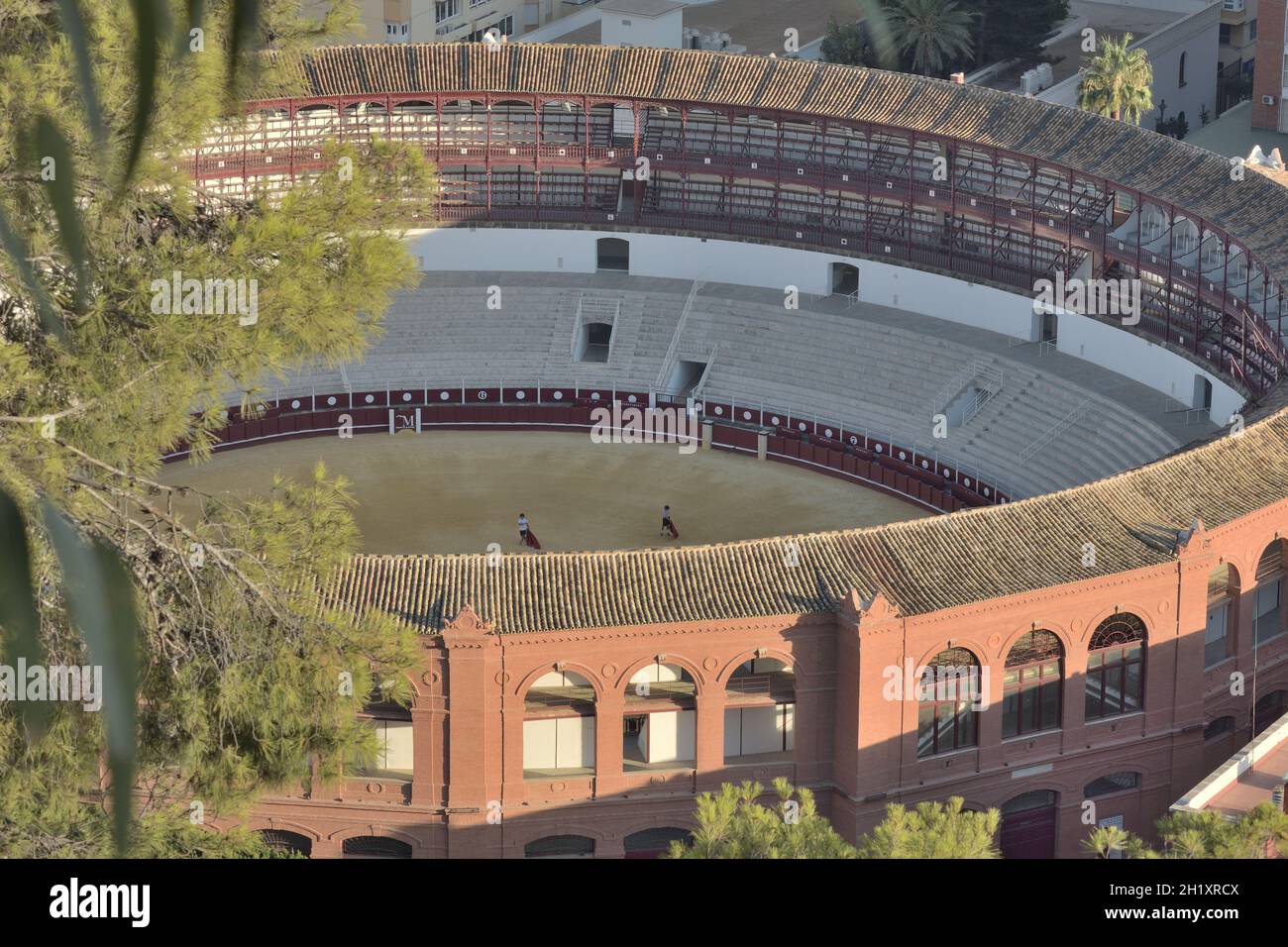 Stierkämpfer trainieren in der Malagueta-Stierkampfarena, Malaga, Spanien Stockfoto