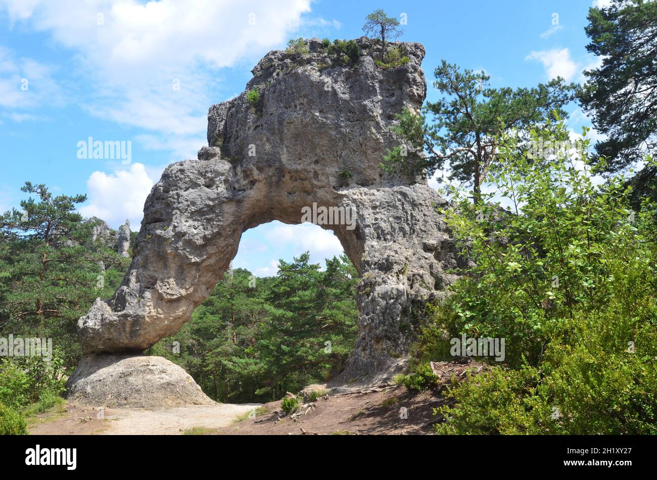 FRANKREICH. LOZERE (48). CAUSSE NOIR. MONTPELLIER-LE-VIEUX. DIESES SPEKTAKULÄRE GESTEINSCHAOS WURDE DURCH EROSION AUS KALKSTEIN HERAUSGESCHNITTEN. 5 WANDERTOUREN SIND MÖGLICH Stockfoto