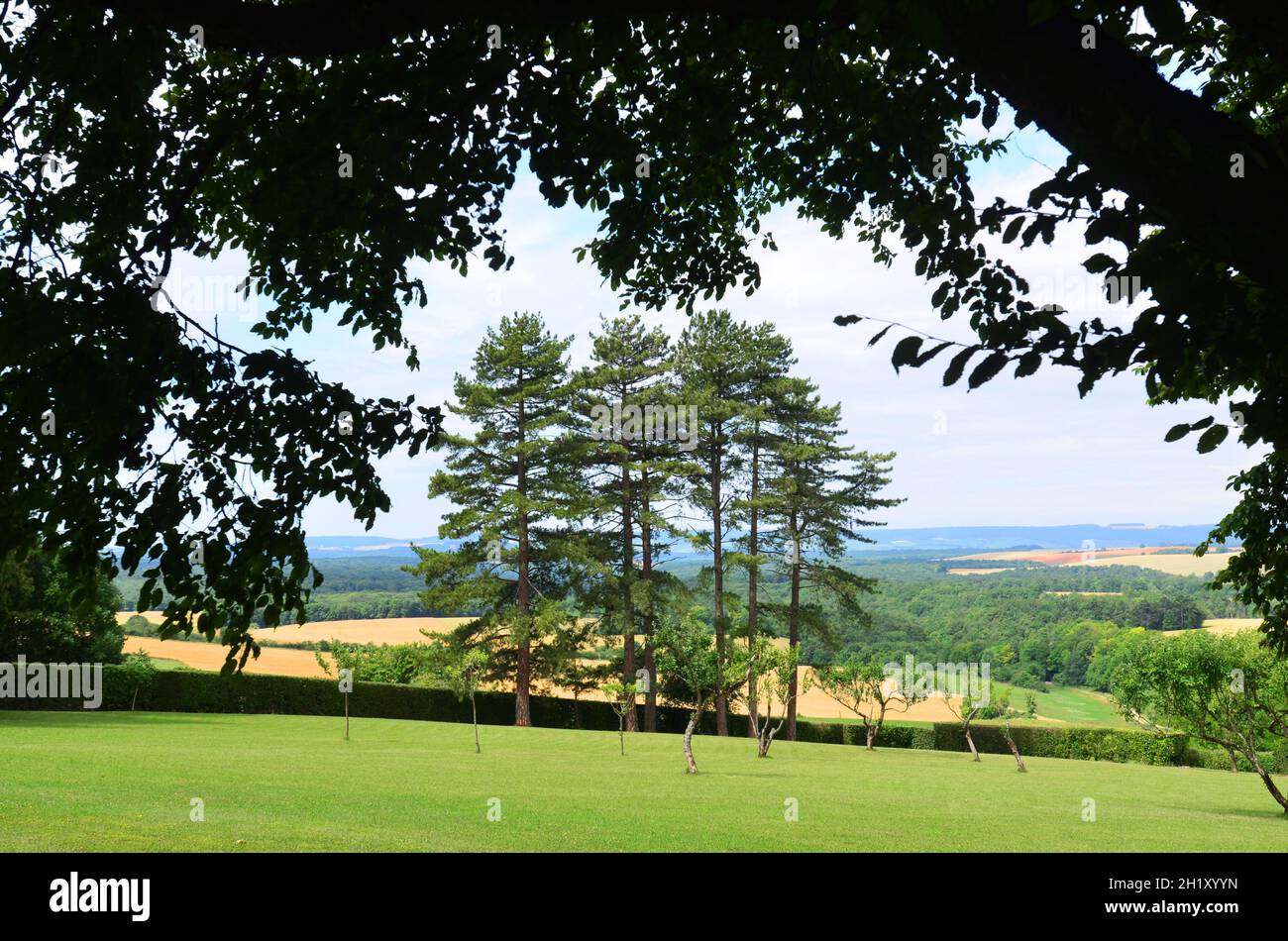 FRANKREICH. HAUTE-MARNE (52). COLOMBEY-LES-DEUX-EGLISES. DER GARTEN VON LA BOISSERIE, HAUS GEKAUFT AM 9. JUNI 1934 VON CHARLES DE GAULLE UND SEINER FRAU Stockfoto