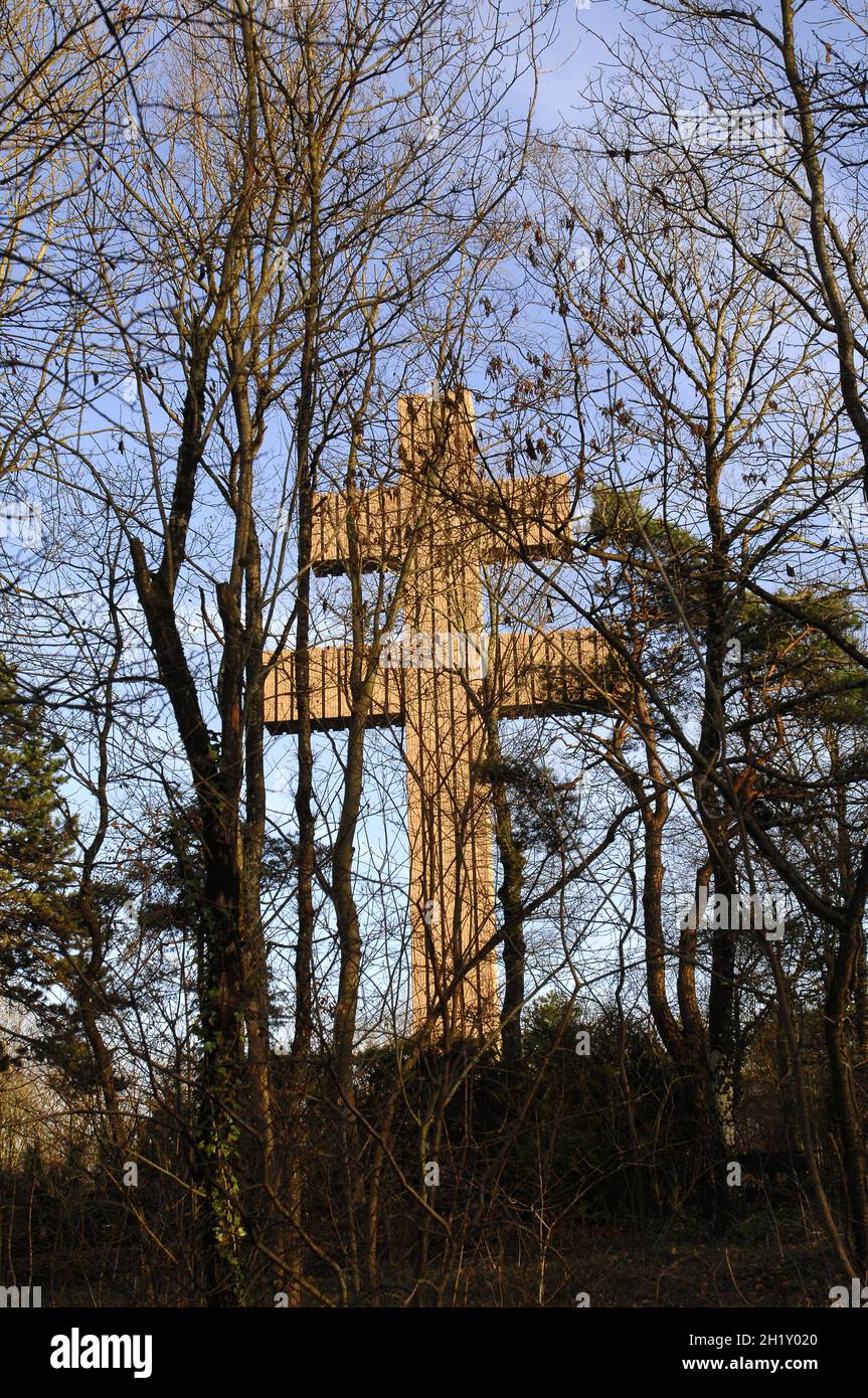 HAUTE-MARNE (52). DAS DORF COLOMBEY-LES-DEUX-EGLISES IST BEKANNT DURCH DEN GENERAL DE GAULLE, DER SEIN FAMILIENHAUS (LA BOISSERIE) HATTE. DER GENER Stockfoto