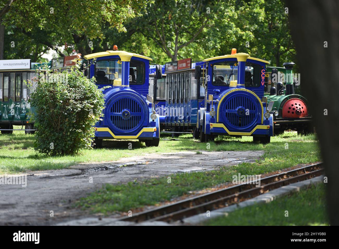 Liliput-Bahn im Wiener Prater, Wien, Österreich, Europa - Liliput-Zug im Wiener Prater, Wien, Österreich, Europa Stockfoto