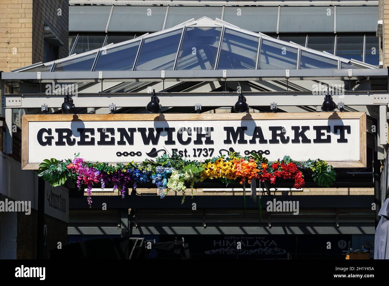 Greenwich Markt Zeichen, London England Vereinigtes Königreich UK Stockfoto