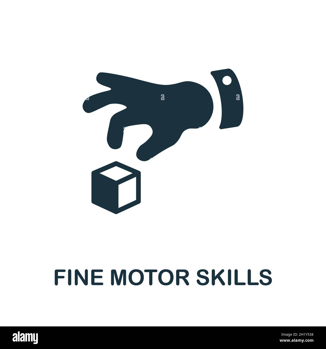 Symbol für Feinmotorik. Monochromes Schild aus der Sammlung kognitiver Fähigkeiten. Creative Fine Motor Skills Icon Illustration für Web-Design, Infografiken Stock Vektor