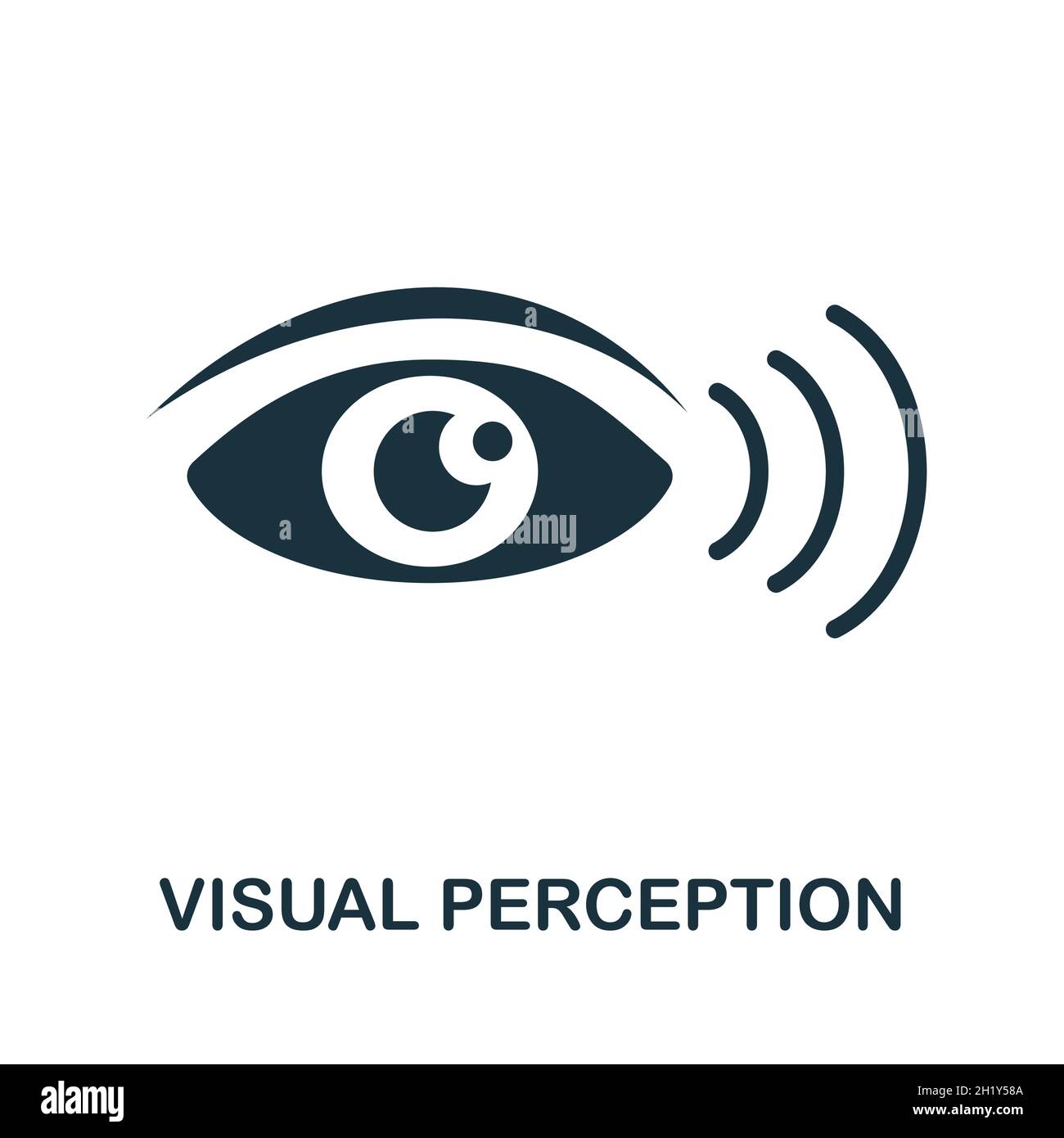 Symbol für die visuelle Wahrnehmung. Monochromes Schild aus der Sammlung kognitiver Fähigkeiten. Creative Visual Perception Icon Illustration für Web-Design, Infografiken Stock Vektor