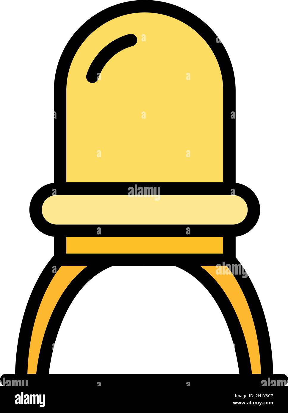 Symbol für halbrunden Stuhl. Kontur halbrunden Stuhl Vektor Symbol Farbe flach isoliert Stock Vektor