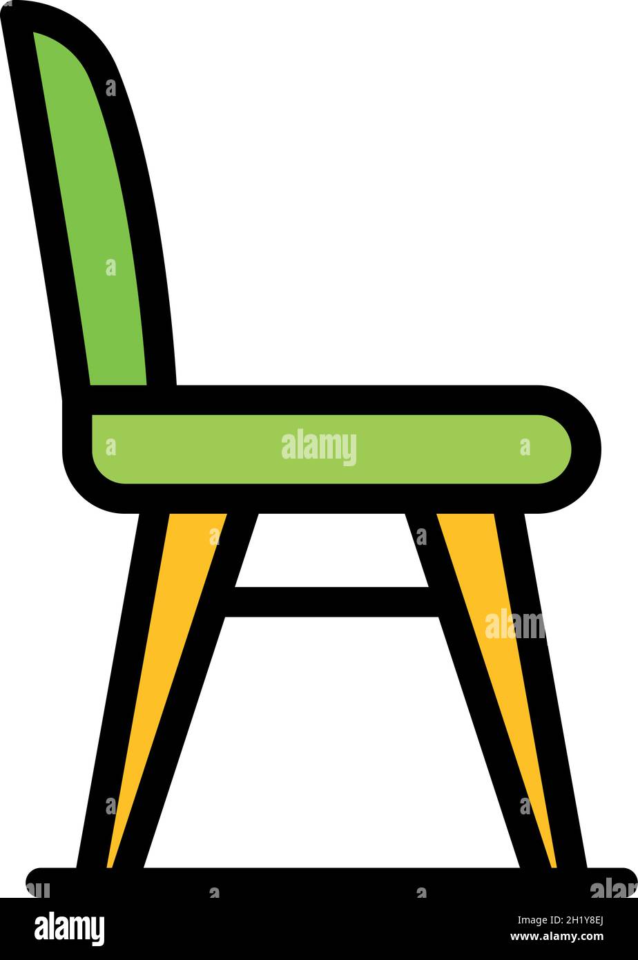 Klassische Stuhl-Ikone. Outline klassische Stuhl Vektor Symbol Farbe flach isoliert Stock Vektor