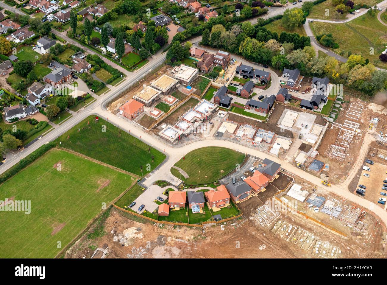 Luftbild von Keyworth in Nottinghamshire, England Stockfoto