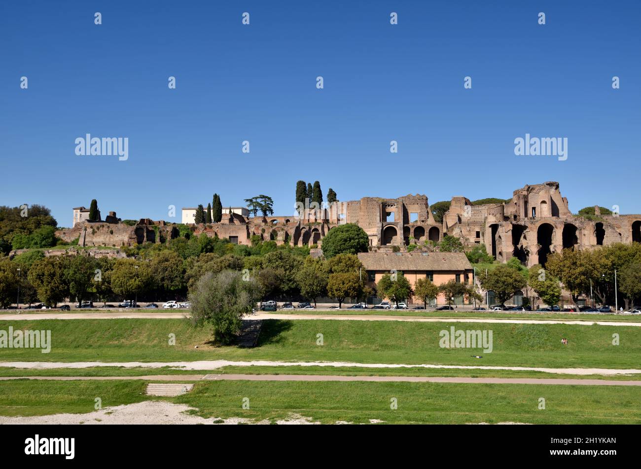 Italien, Rom, Circus Maximus und Palatin Stockfoto