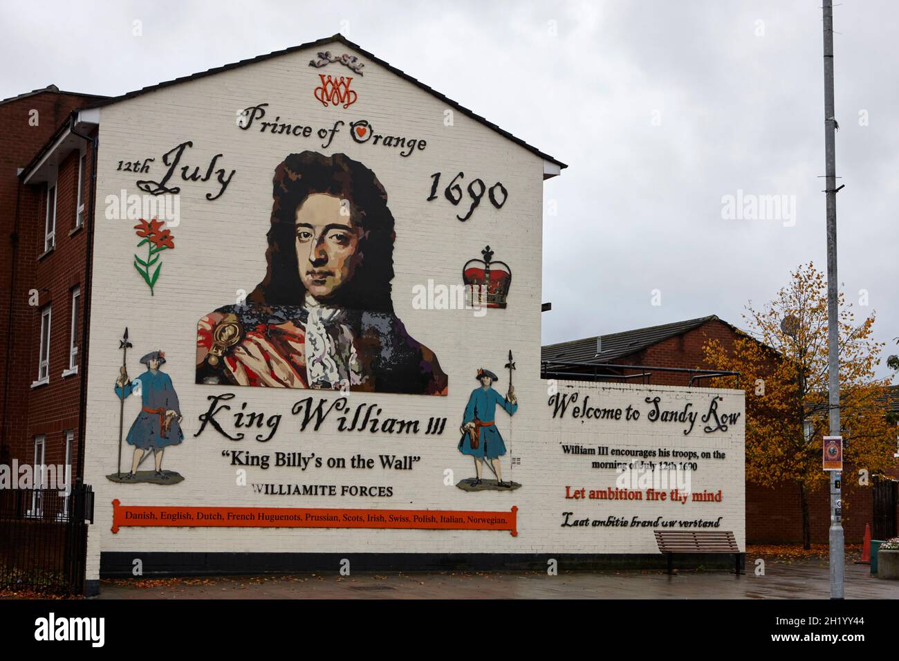 King billy Wandbild Sandreihe belfast Nordirland Stockfoto