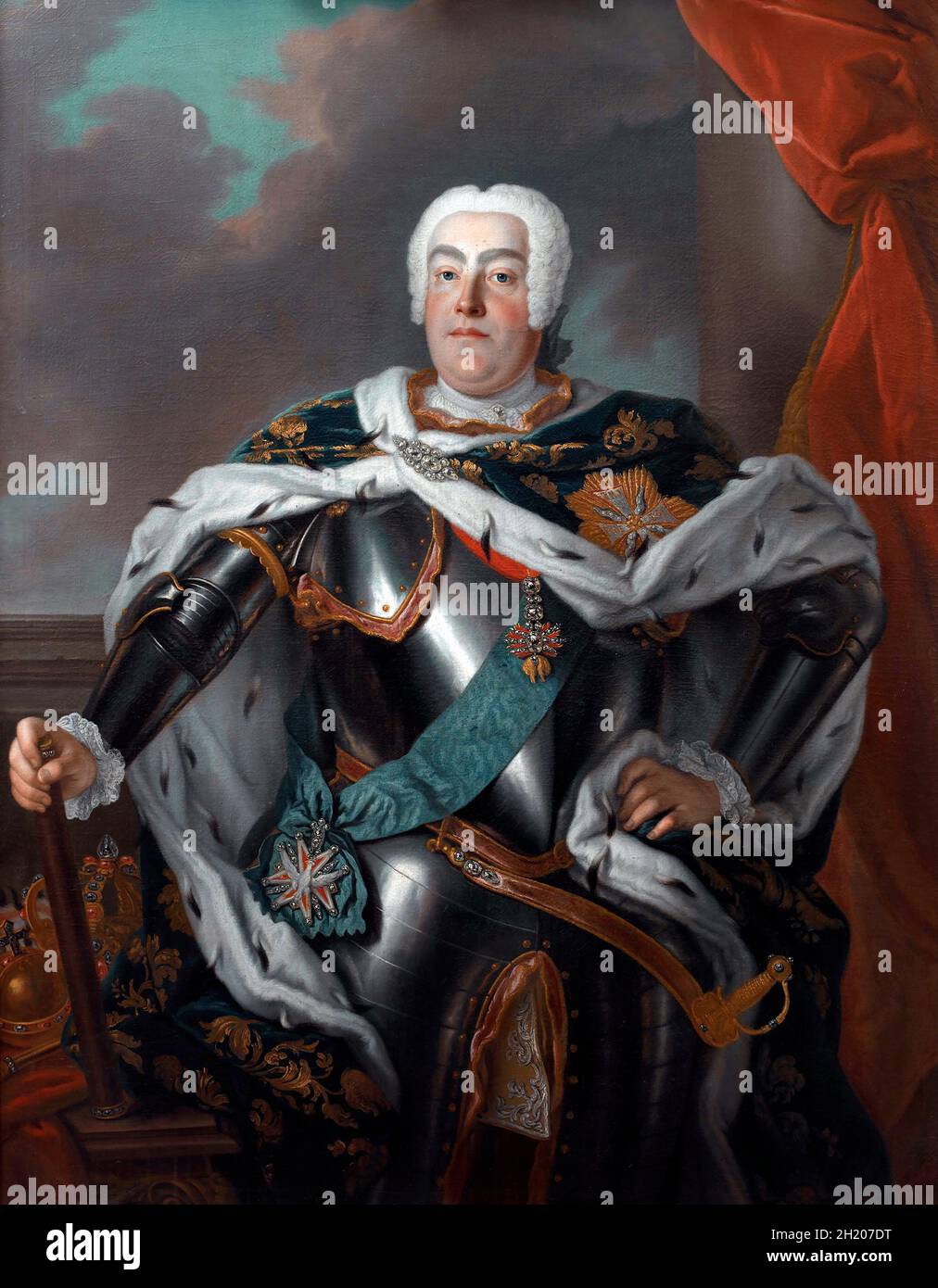 Porträt von August III (1696-1763), König von Polen und Großherzog von Litauen von Louis de Silvestre, Öl auf Leinwand, c.. 1733 Stockfoto