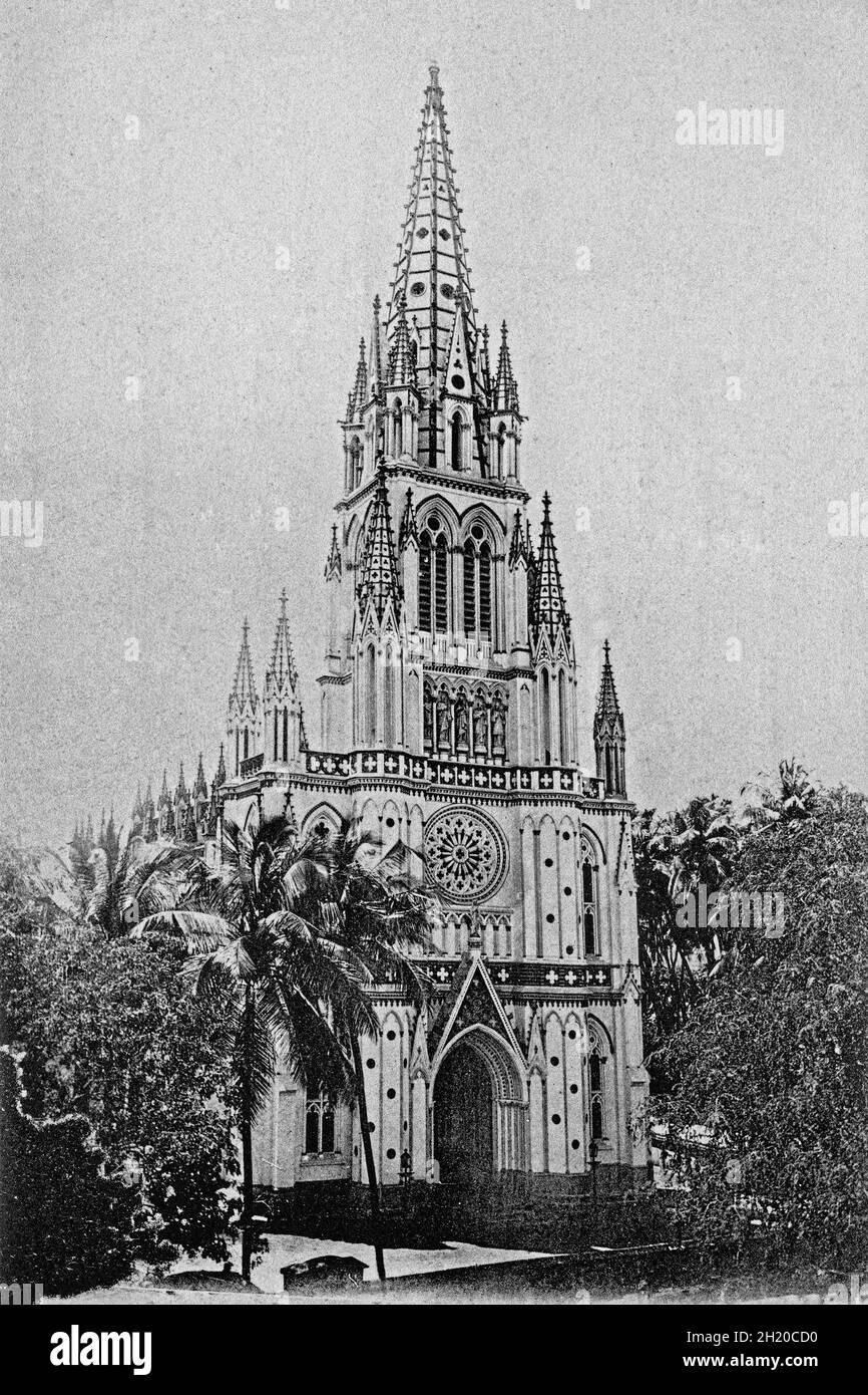 Vintage Photo of Our Lady of Lourdes Church ; Trichy Tiruchchirappalli ; Tamil Nadu ; Indien Stockfoto