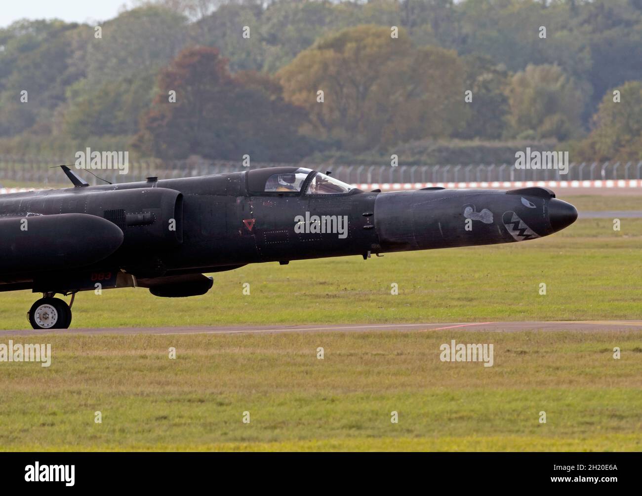 USAF, U2, „Dragon Lady“-Spyplane AF80083, Betrieb von RAF Fairford, England, Großbritannien Stockfoto