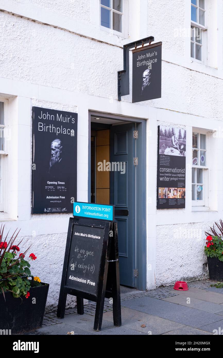 John Muirs Geburtsort, 128 High Street, Dunbar East Lothian, Schottland, Großbritannien Stockfoto