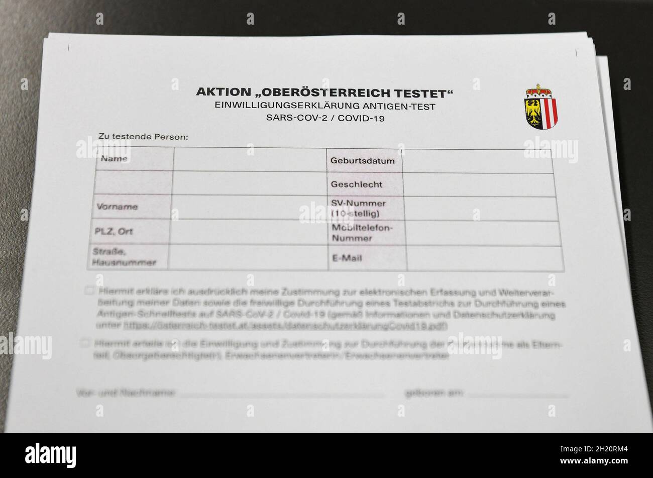 Corona Antigen Test in Österreich (Europa) - Corona Antigen Test in Österreich (Europa) Stockfoto