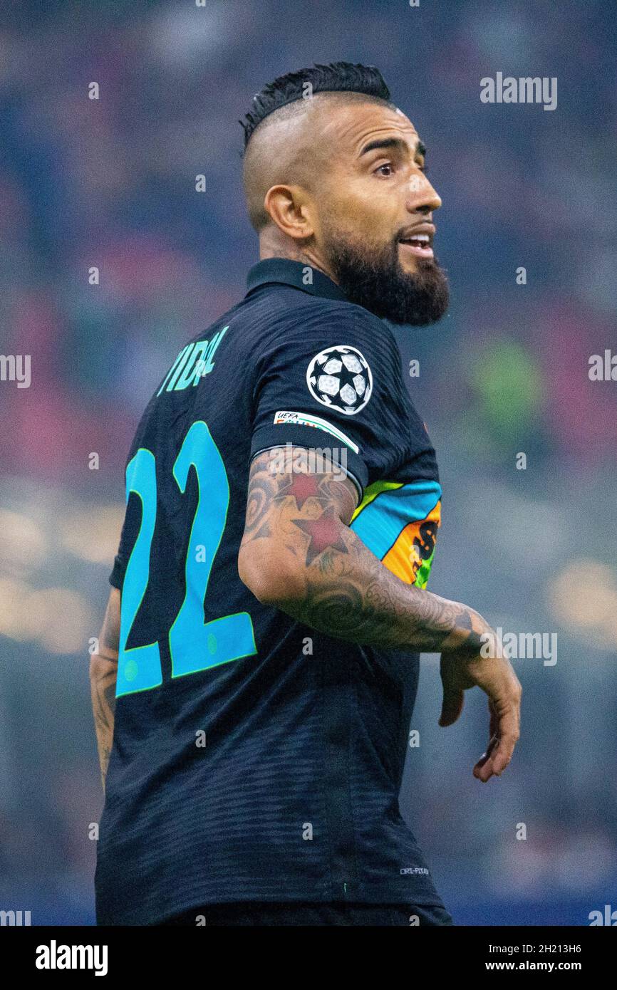 Mailand Italien Oktober 19 2021 Inter Sheriff Champions League Vidal Arturo Stockfotografie Alamy