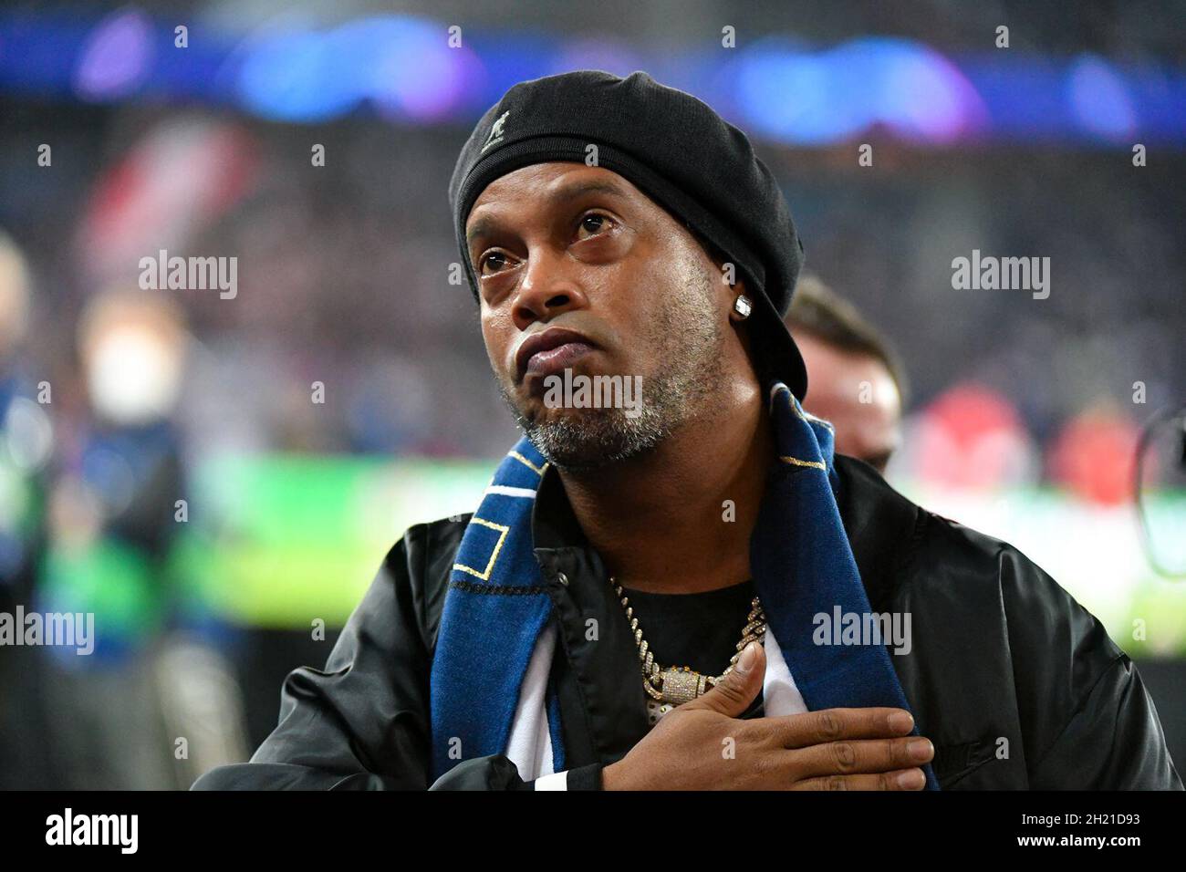 Paris, Frankreich. Oktober 2021. Ronaldinho - PSG vs RB Leipzig - Ligue 1 Uber isst am 15. Oktober 2021 im Parc des Princes, Paris, Frankreich. 15/10/2021-Paris, FRANKREICH. (Foto: Lionel Urman/Sipa USA) Quelle: SIPA USA/Alamy Live News Stockfoto