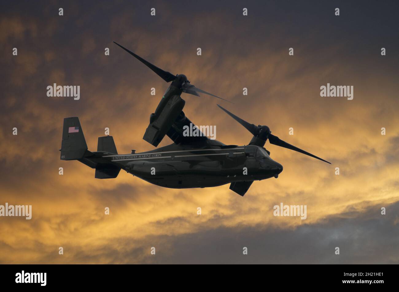 USMC Boeing MV-22 Osprey Militärflugzeug Stockfoto