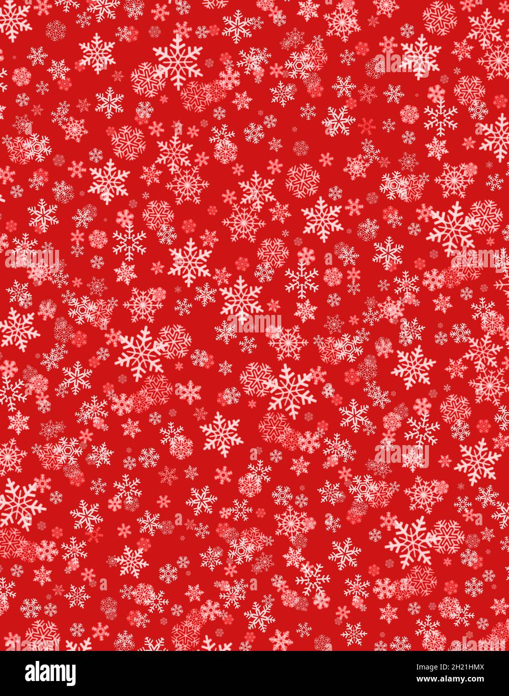 Schneeflocken Formen auf einem roten Hintergrund. Material für die Weihnachtszeit. Stockfoto