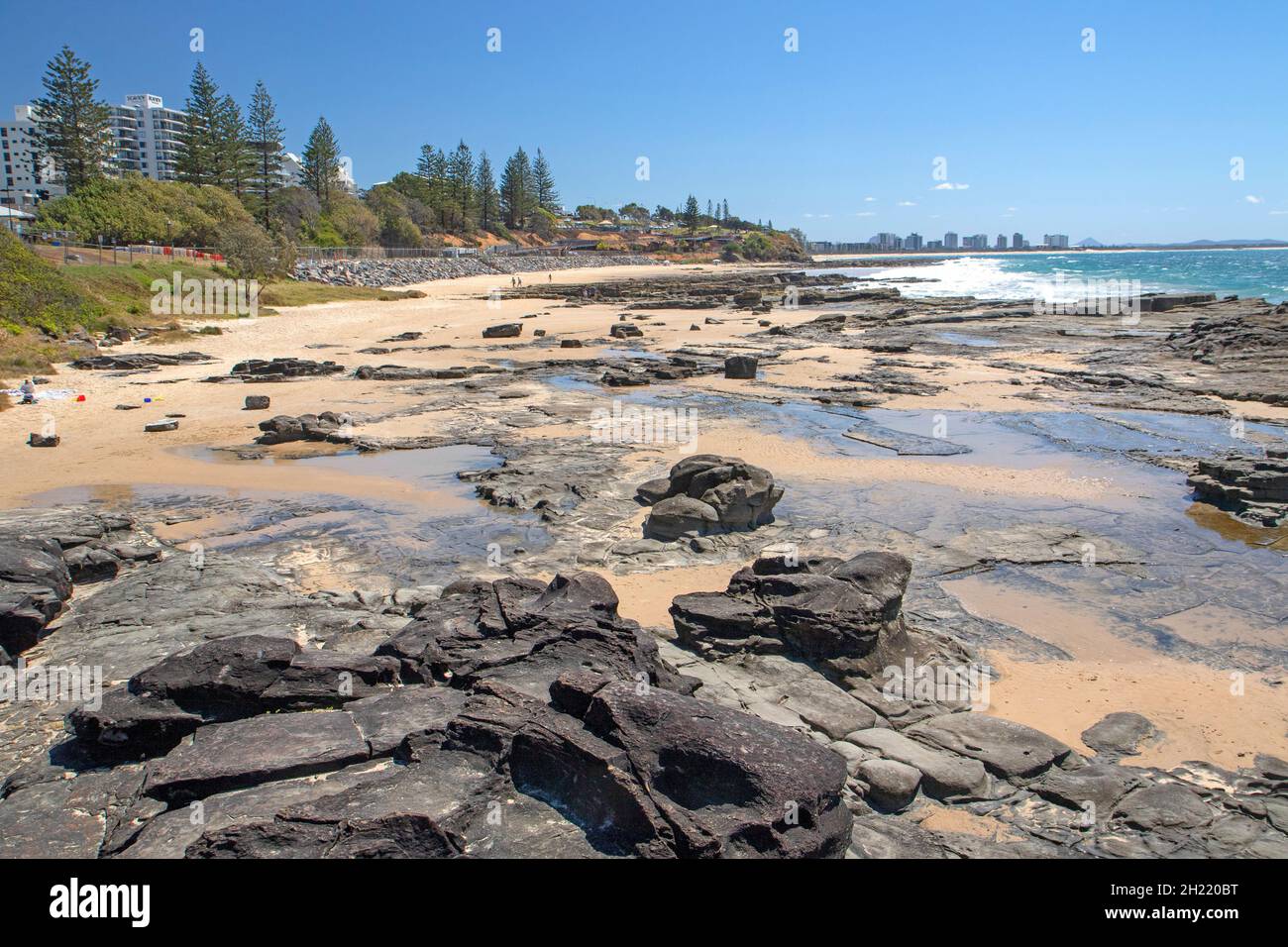 Strand in Mooloolaba Stockfoto