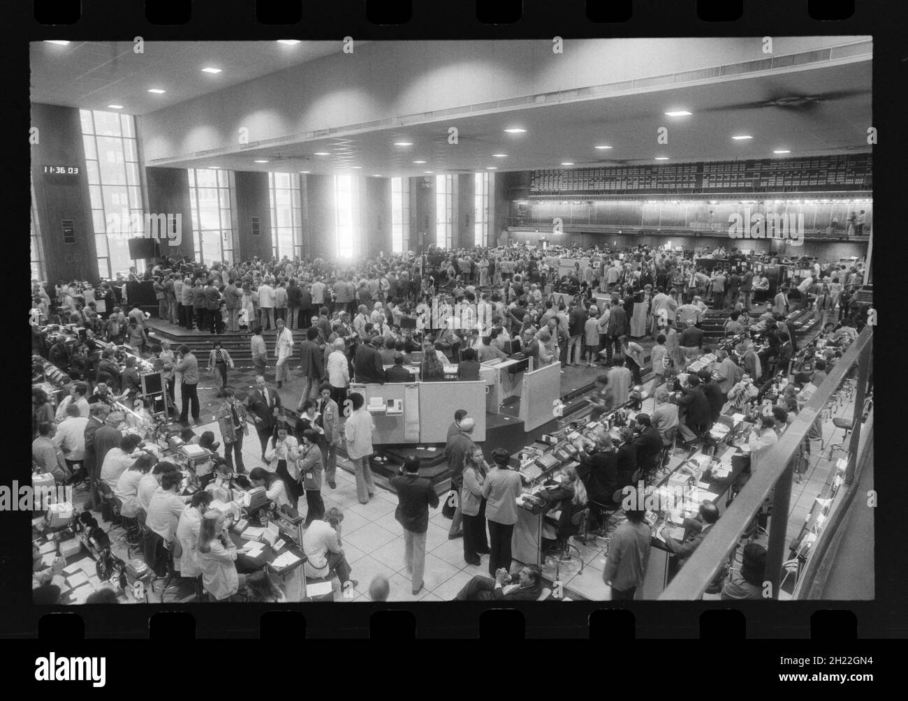 Trading Room im Chicago Board of Trade, 10-17-1978. Gegründet 1848, ist sie die älteste Futures- und Optionsbörse der Welt. Stockfoto