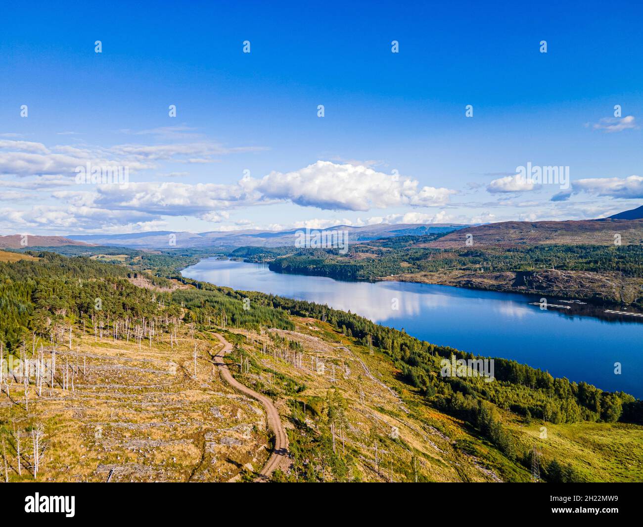 Luftaufnahme von Glen Garry, Schottland, Vereinigtes Königreich Stockfoto
