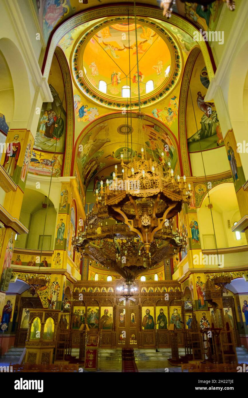 Innenraum, Orthodoxe Auferstehungskathedrale, Korca, Korca, Albanien Stockfoto