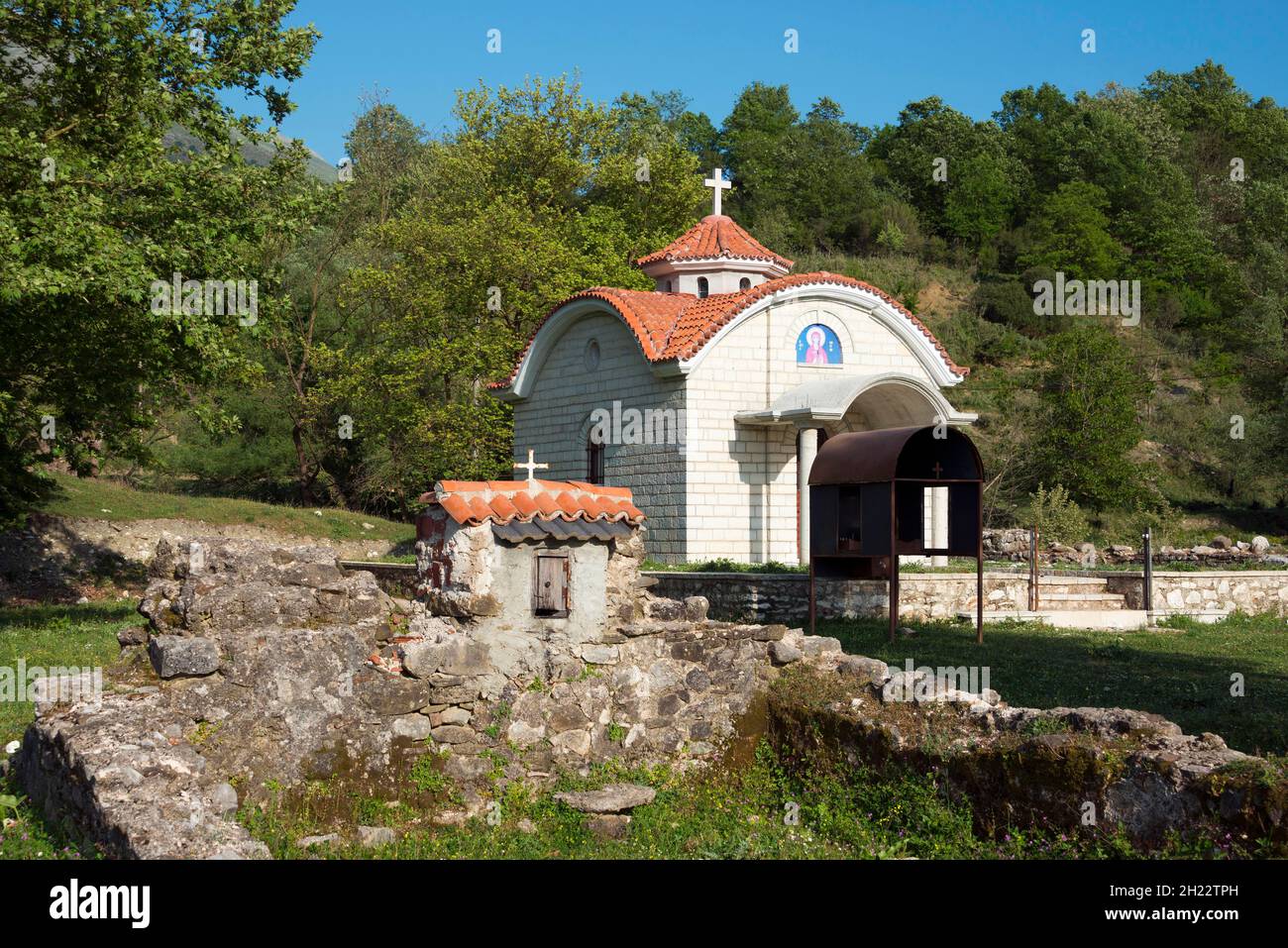 Kapelle in der Nähe von SYRI ich Kalter, Saranda, Albanien Stockfoto