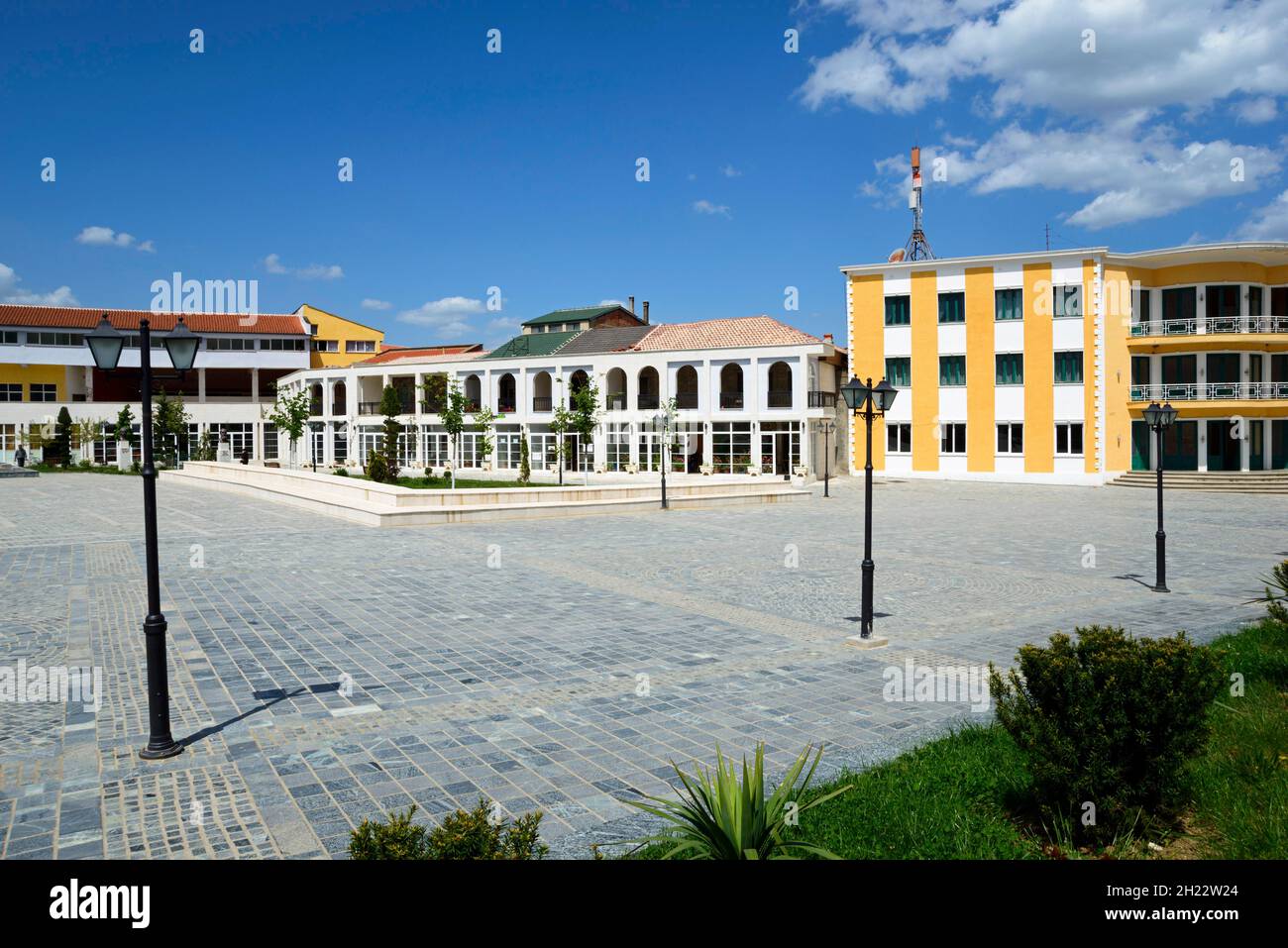 Rilindja-Platz, Erseke, Korca, Kolonja, Erseka, Korca, Albanien Stockfoto