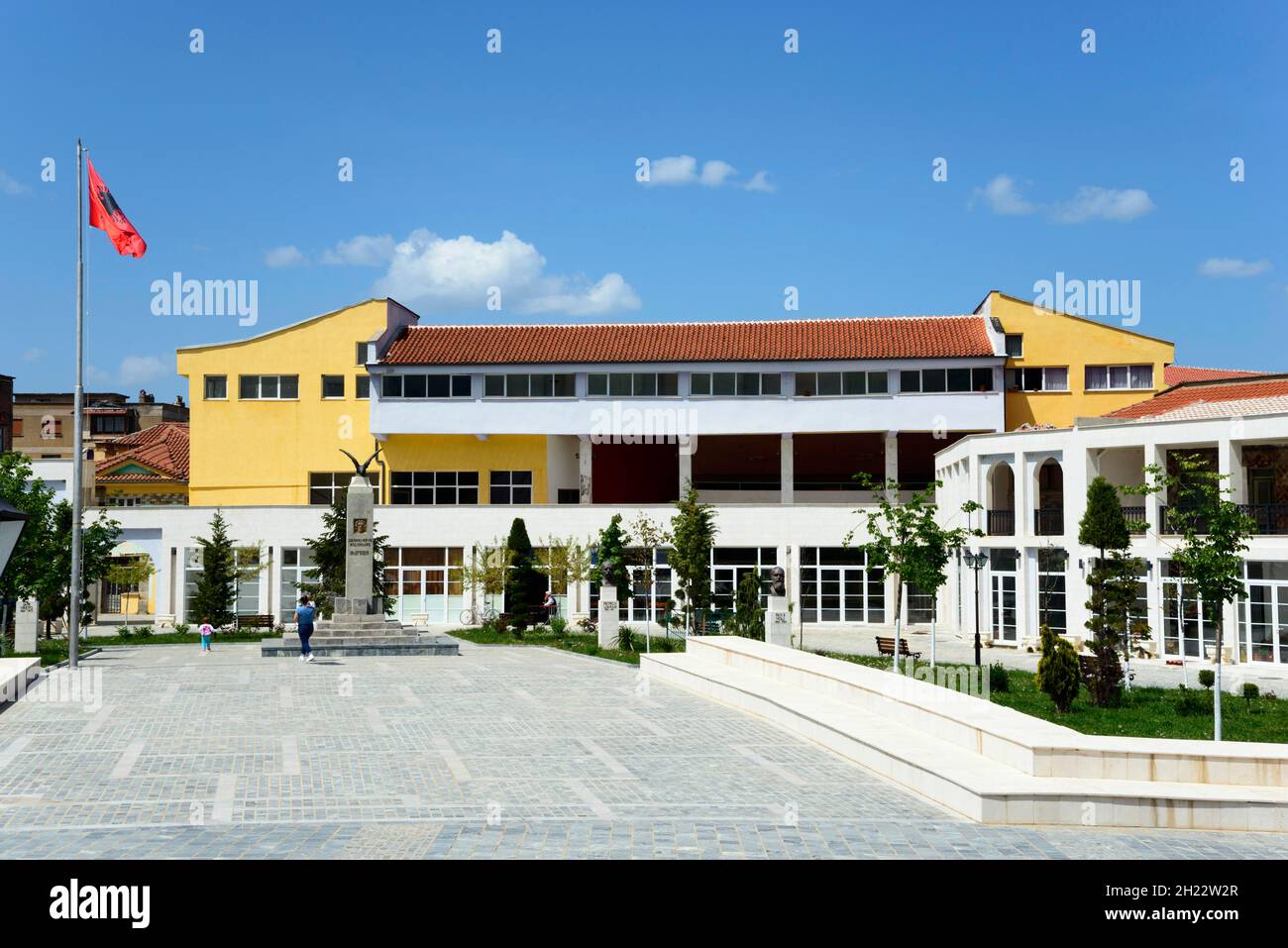 Rilindja-Platz, Erseke, Korca, Kolonja, Erseka, Korca, Albanien Stockfoto
