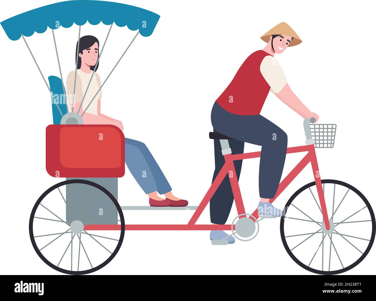 vietnamesen im Dreirad Stock Vektor