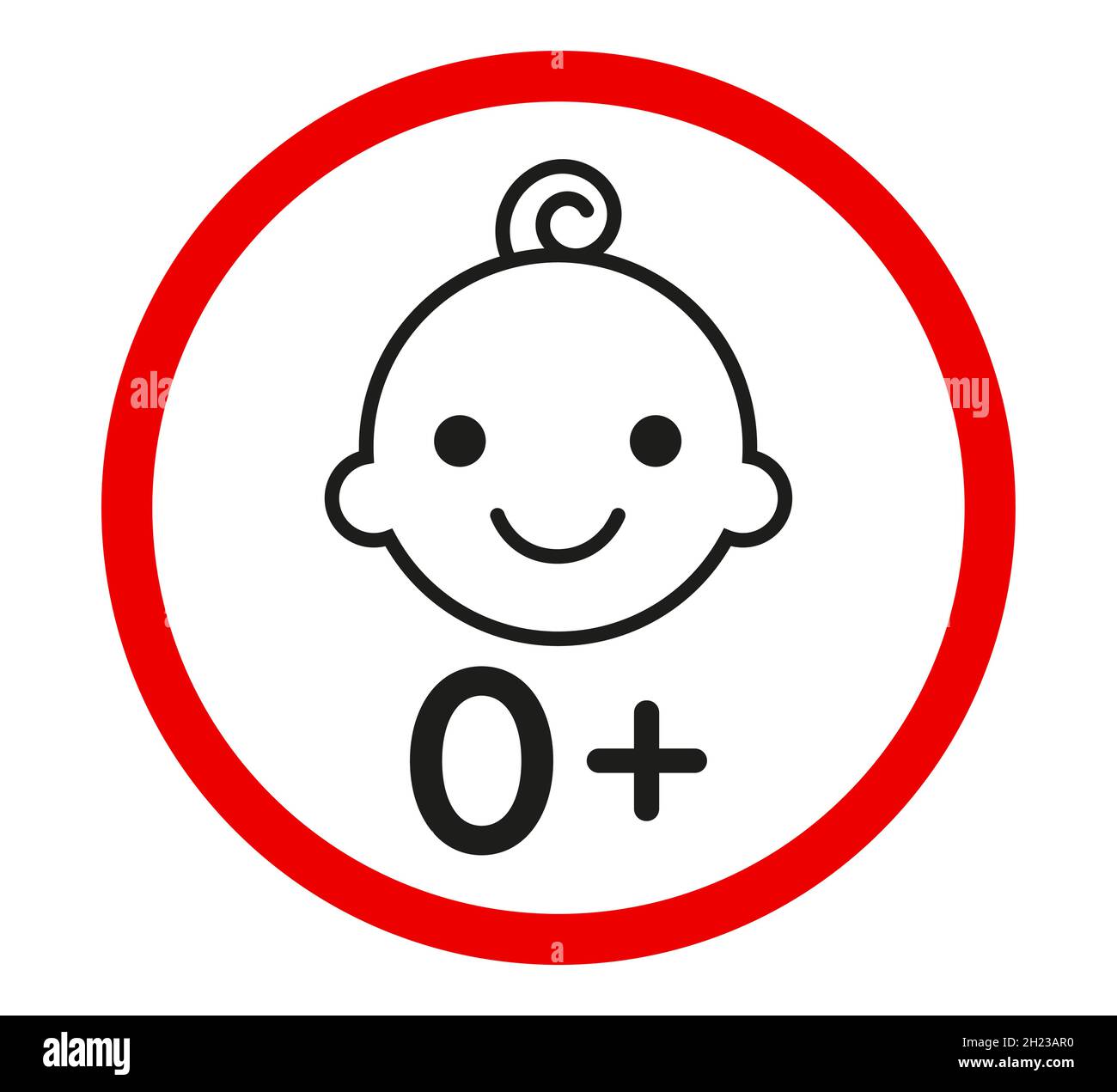 Für neugeborene Kinder Aufkleber unterschreiben. Null Plus. Vektordesign-Element. Stock Vektor