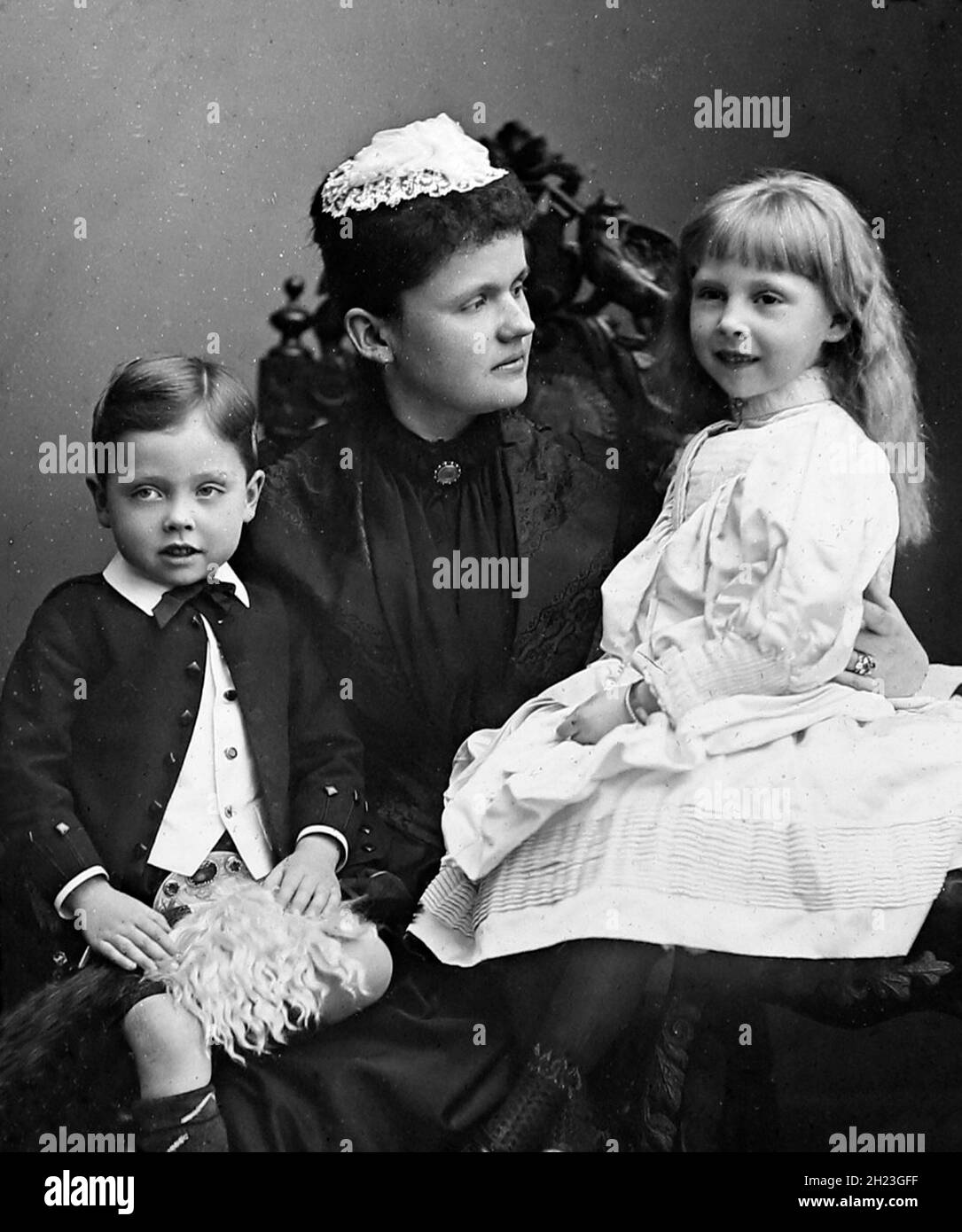 Prinzessin Helen, Herzogin von Albany und ihre Kinder, viktorianische Zeit Stockfoto