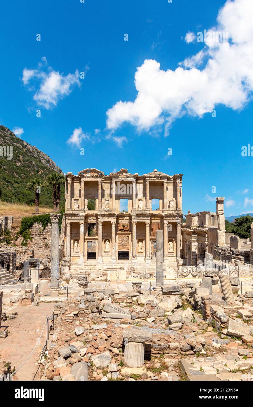 Celsius Bibliothek in Ephesus uralte Stadt. Stockfoto