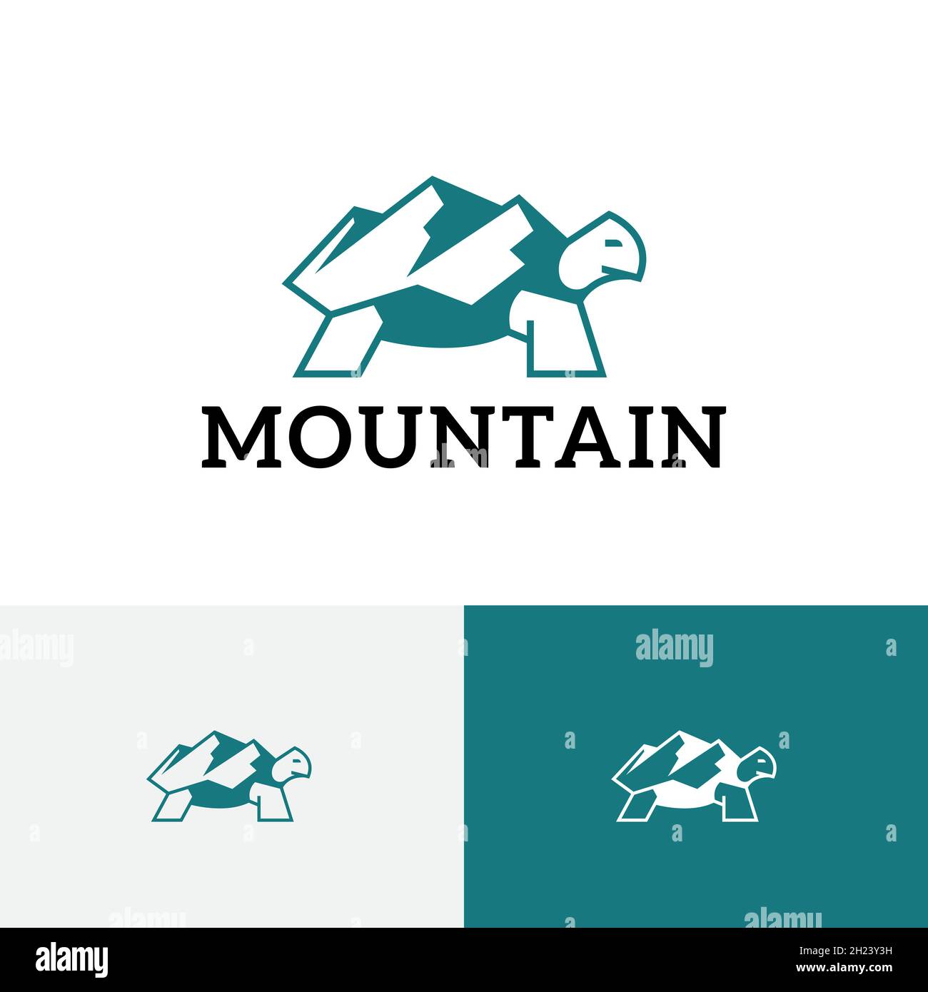 Mountain Tortoise Natur Abenteuer Wandern Sport Logo Stock Vektor