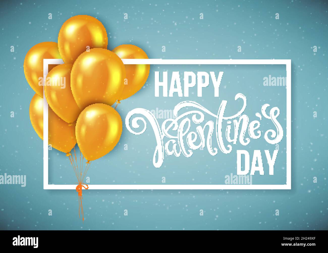 Poster mit Mit handgezeichneten Schriftzug, Happy Valentines Day, Vektor, Abbildung Stock Vektor