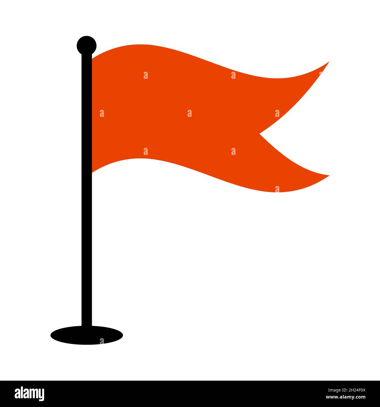 Einfaches flaches Symbol einer sich entwickelnden Flagge, die Bezeichnung eines Ortes auf der Abbildung des Kartenbestands Stock Vektor