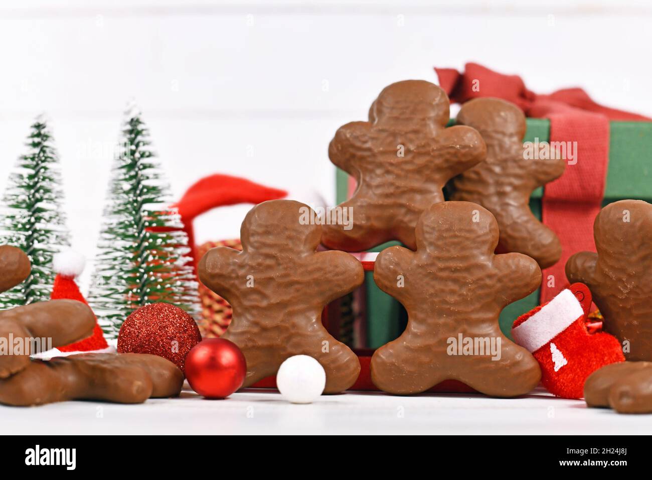 Schokolade glasierte deutsche Weihnachten Lebkuchen Männer Stockfoto