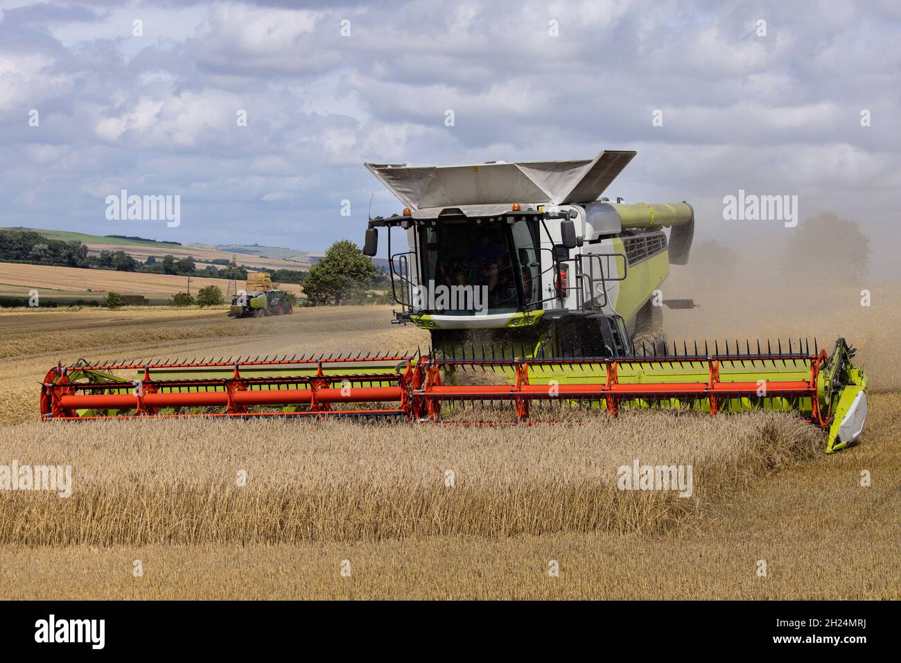 Mähdrescher im Weizenfeld Stockfoto
