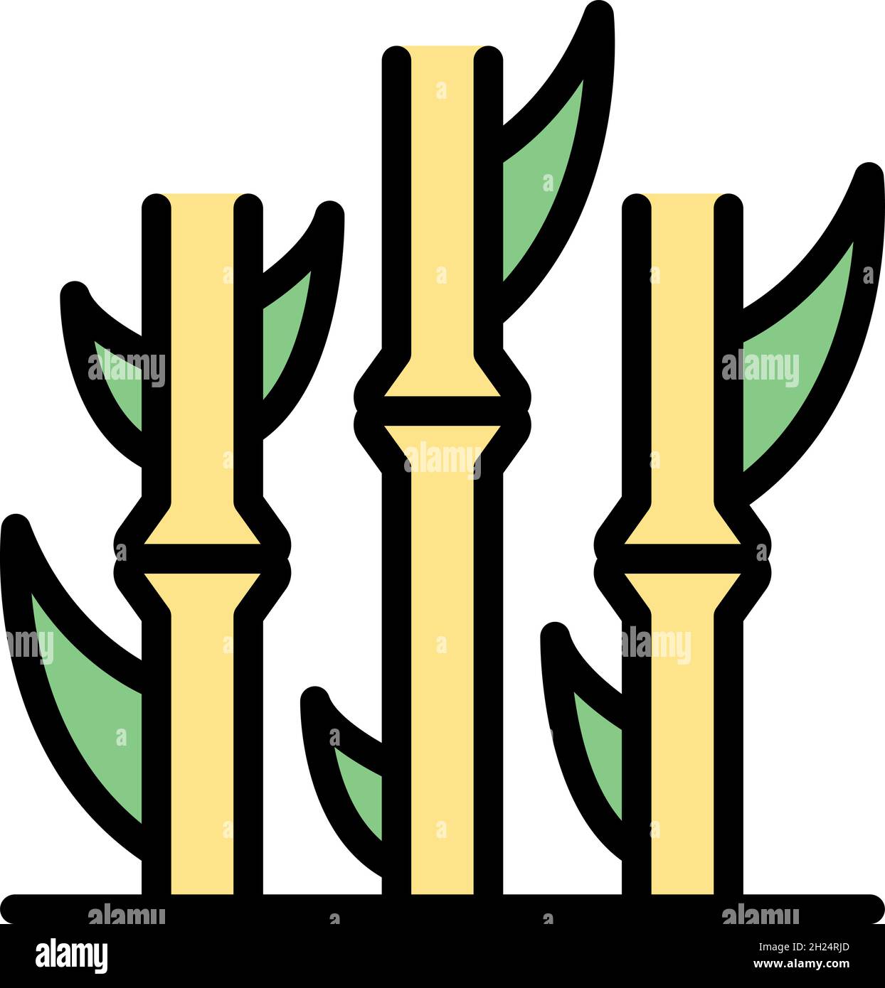 Symbol für Zuckerpflanze. Kontur Zucker Pflanze Vektor Symbol Farbe flach isoliert Stock Vektor
